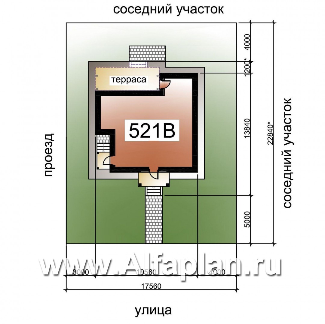 «Боспор» - проект дома с мансардой, из кирпича, с гостевой на 1 эт, в стиле эклектика - дизайн дома №2