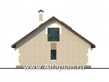 Проекты домов Альфаплан - «Замечательный сосед» - проект дома с мансардой, с остекленной террасой - превью фасада №4