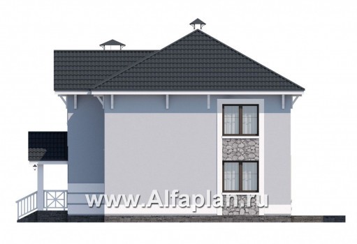 Проекты домов Альфаплан - «Линия жизни»  - удобный дом для небольшой семьи - превью фасада №2
