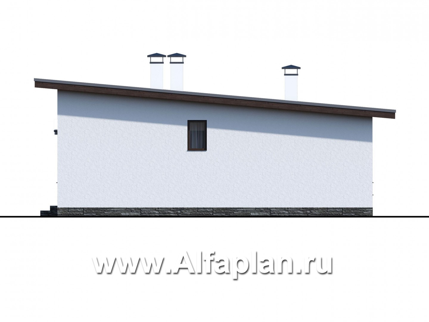 Проекты домов Альфаплан - «Бета» - проект одноэтажного каркасного дома с террасой, в скандинавском стиле - изображение фасада №2