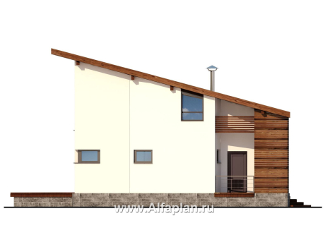 Проекты домов Альфаплан - Проект дома в скандинавском стиле с интересным планом - превью фасада №3