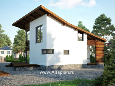 Проекты домов Альфаплан - Проект дома в скандинавском стиле с интересным планом - превью дополнительного изображения №1
