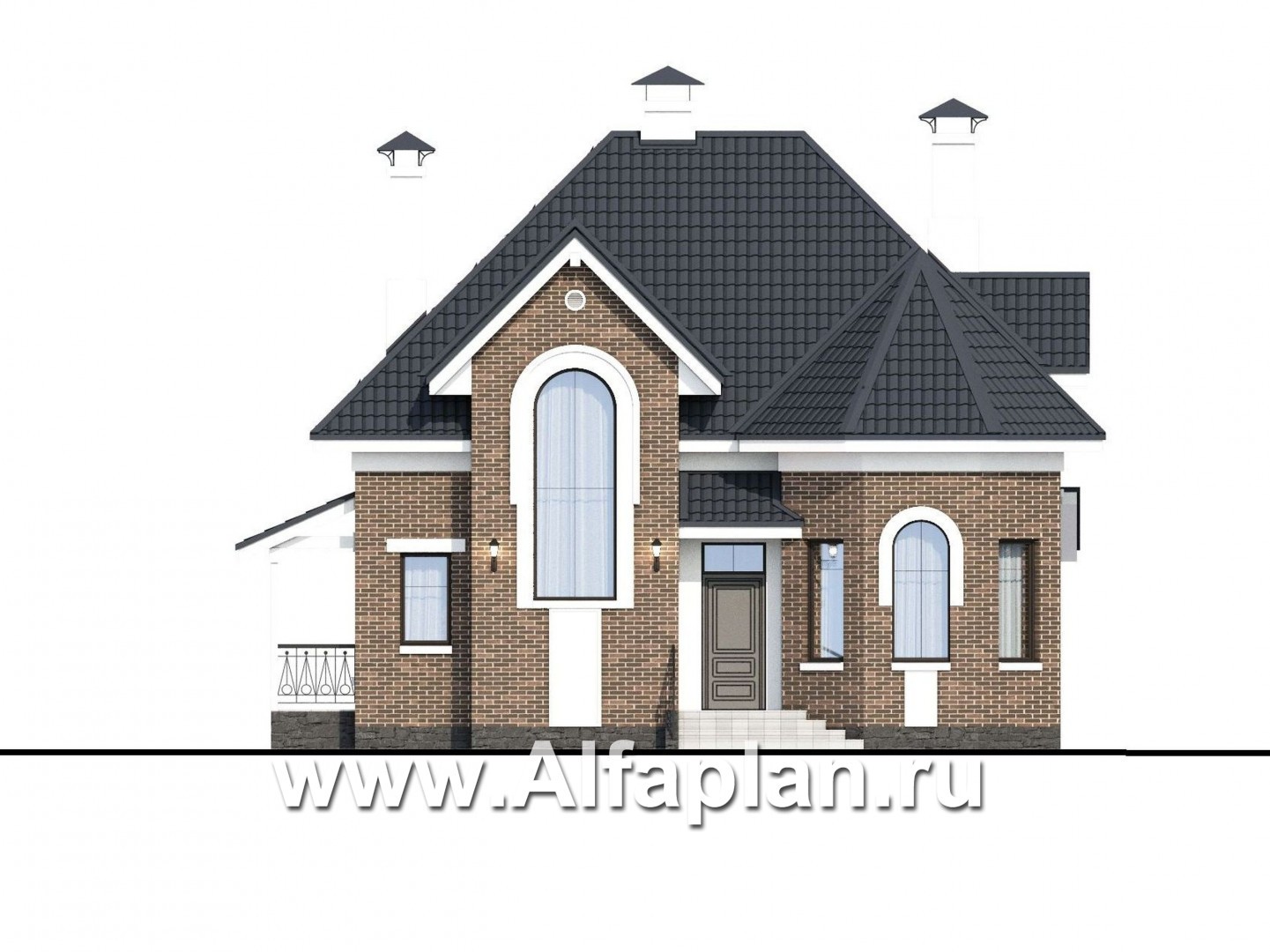 Проекты домов Альфаплан - «Принцесса осени» - красивый и удобный частный дом - изображение фасада №1